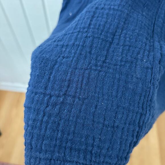 Bryn Walker Women Oversized Short Sleeve Top Blouse Blue Lagenlook Boho Large - Picture 3 of 9